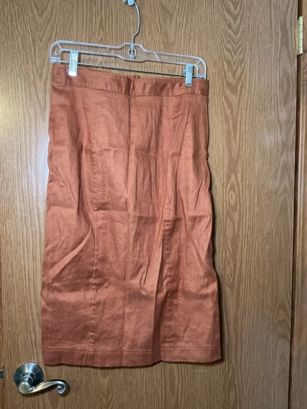 Banana Republic Button Front Skirt – Size 2 | Rust Orange - Picture 3 of 4